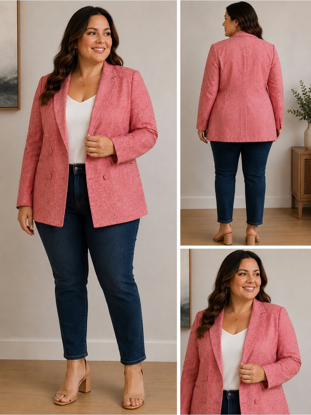 Tahari Linen Blend Women's Blazer - Classic Tailored Jacket